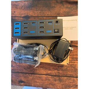 4K USB 3.0 KVM Switch 2x3 With HDMI Input & Output Includes Power Adapter & USB